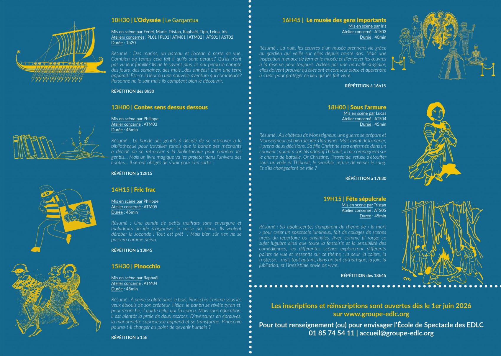programme Etoiles de la Comédie 2026 pages horaires